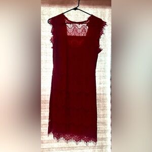 Francesca’s red lace lined sleeveless dress